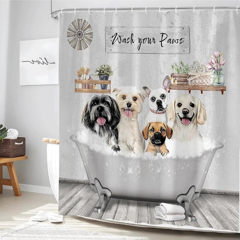Funny Dog Shower Curtain Pet Cute Lovely Rustic Animals Boys Girls Farmhouse Bathroom Curtains Accessories Set Fabric With Hooks W60H190(CM)-1 Pcs
Funny Dog Shower Curtain Pet Cute Lovely Rustic Animals Boys Girls Farmhouse Bathroom Curtains Accessories Set Fabric With Hooks W60H190(CM)-1 Pcs