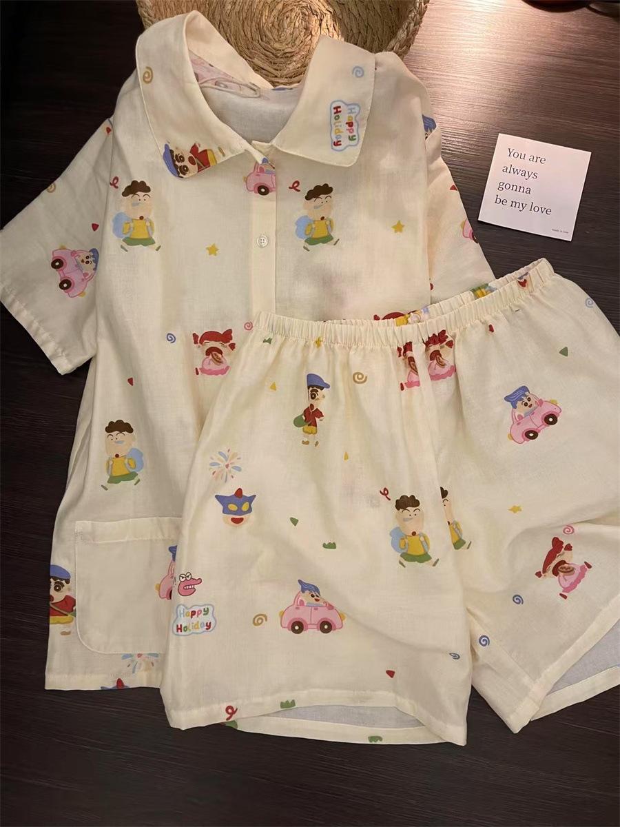 Japanese cartoon animation crayon Xiaoxin pajamas women s summer short-sleeved shorts cardigan two-piece princess style loungewear S
Japanese cartoon animation crayon Xiaoxin pajamas women s summer short-sleeved shorts cardigan two-piece princess style loungewear S