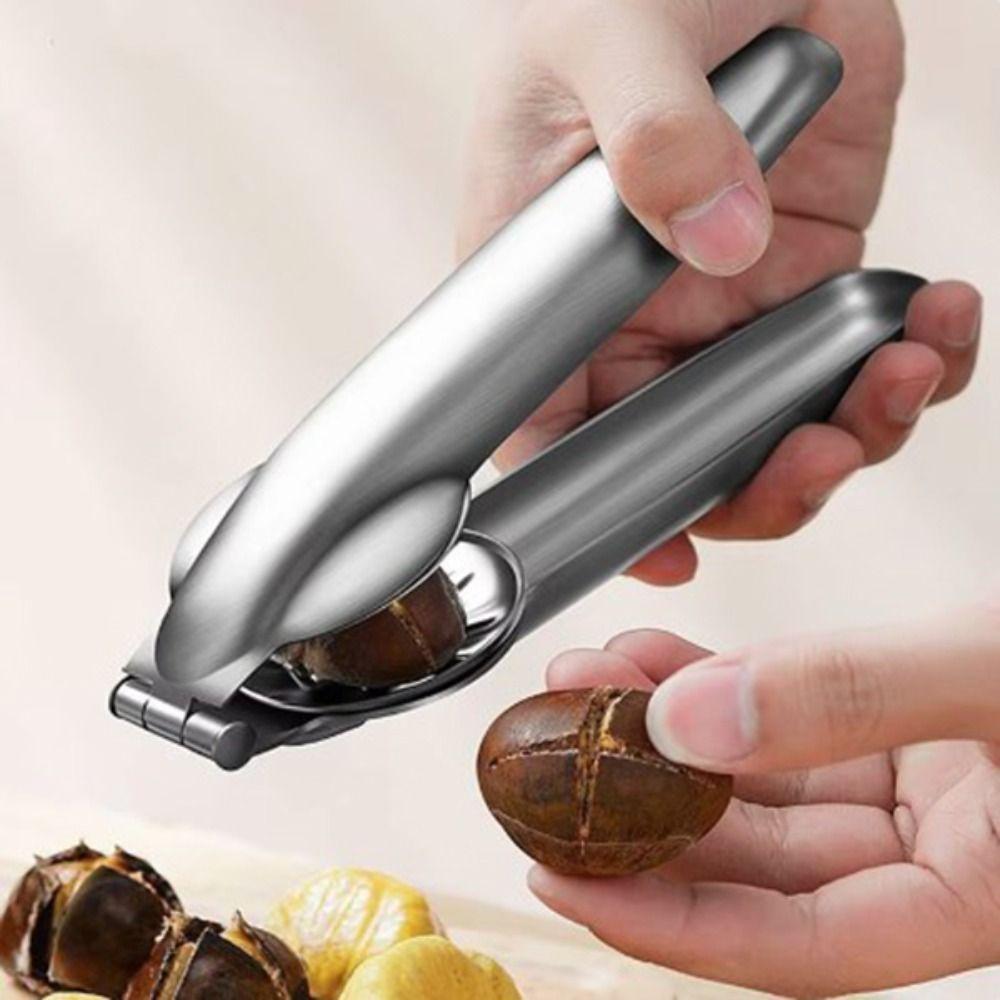 2 in 1 Stainless Steel Chestnut Sheller Cross Sawtooth Efficient Chestnut Clip Anti-slip Grooves Labor-saving Nutcracker Cooking 
2 in 1 Stainless Steel Chestnut Sheller Cross Sawtooth Efficient Chestnut Clip Anti-slip Grooves Labor-saving Nutcracker Cooking
