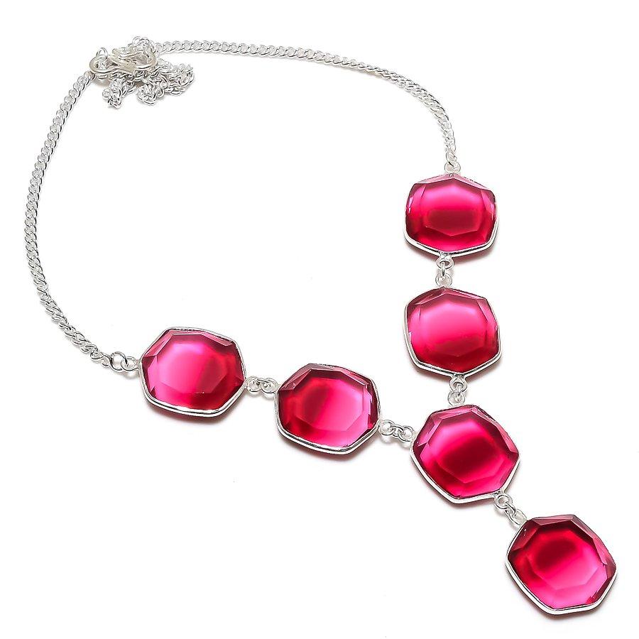 Ювелирное ожерелье из стерлингового серебра 925 пробы с натуральным розовым рубиллитом 18 дюймов E8D00 
Ювелирное ожерелье из стерлингового серебра 925 пробы с натуральным розовым рубиллитом 18 дюймов E8D00