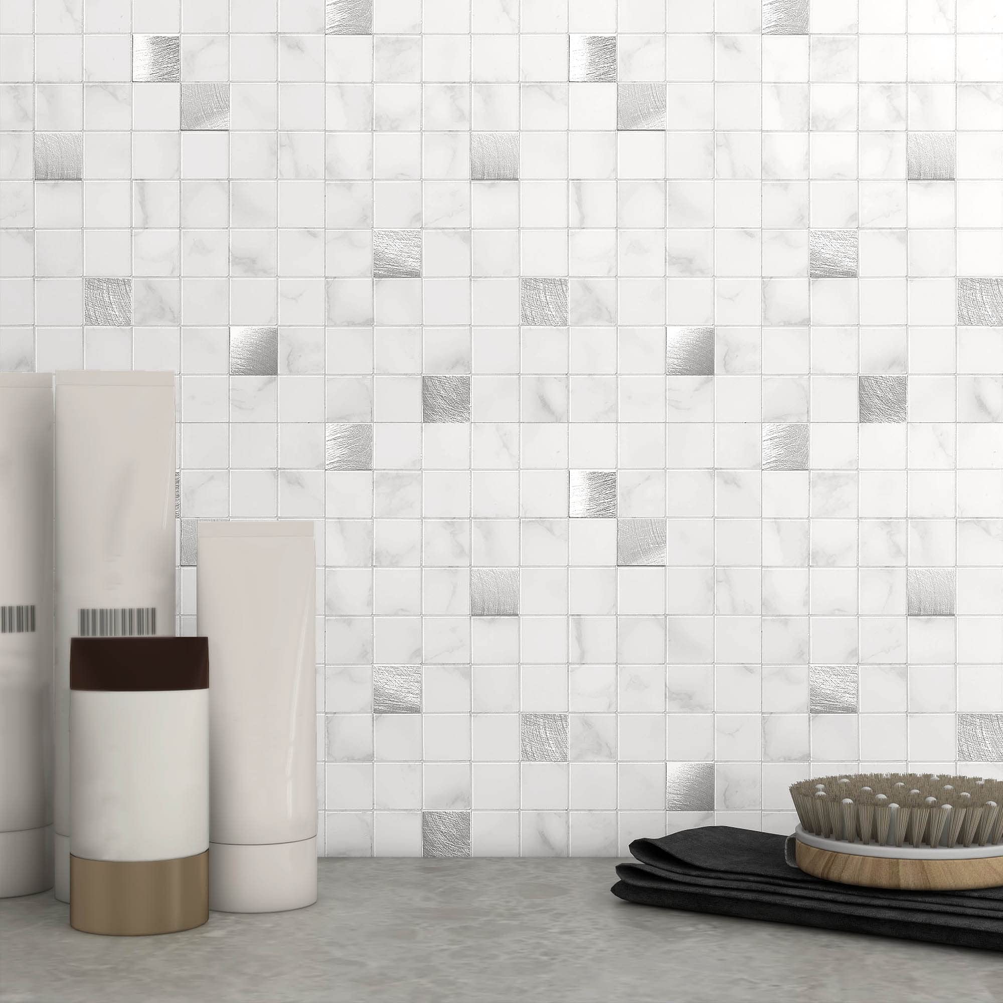 Es DECOR Kitchen Heat Resistant Tile Sheet Waterproof Tile Seal Mosaic Tile Wallpaper Seal DIY Marble and Washroom, (5 Pieces) (White Metal)
Es DECOR Kitchen Heat Resistant Tile Sheet Waterproof Tile Seal Mosaic Tile Wallpaper Seal DIY Marble and Washroom, (5 Pieces) (White Metal)