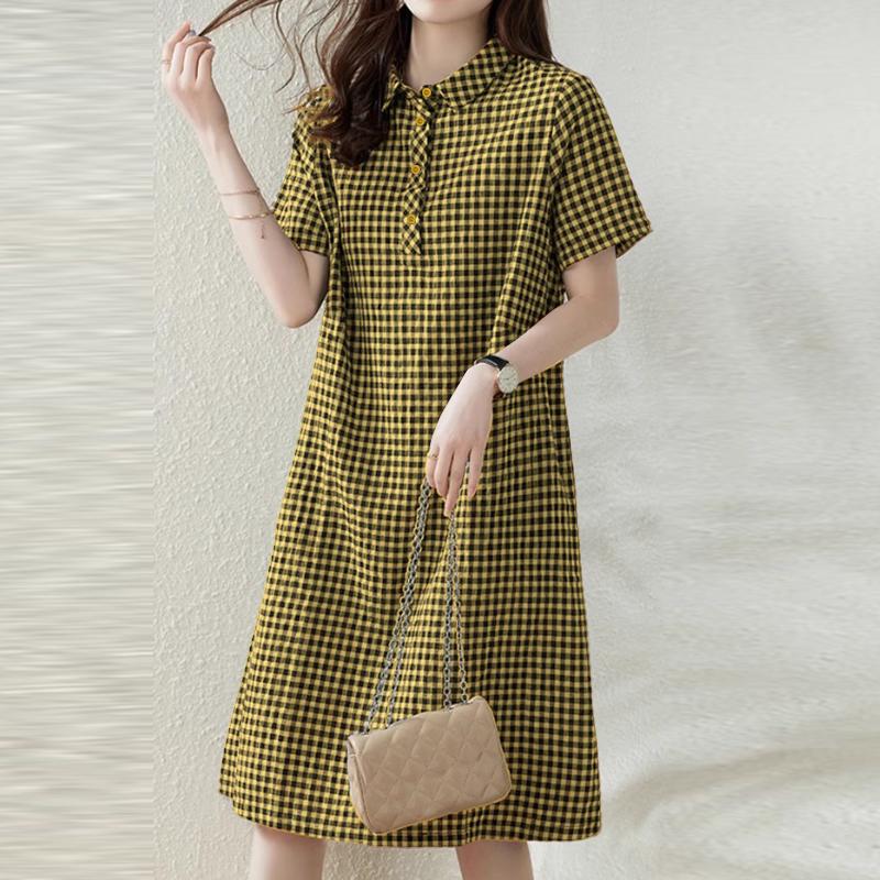 ZANZEA Женское повседневное клетчатое платье с отложным воротником и короткими рукавами 5XL жёлтый
ZANZEA Женское повседневное клетчатое платье с отложным воротником и короткими рукавами 5XL жёлтый