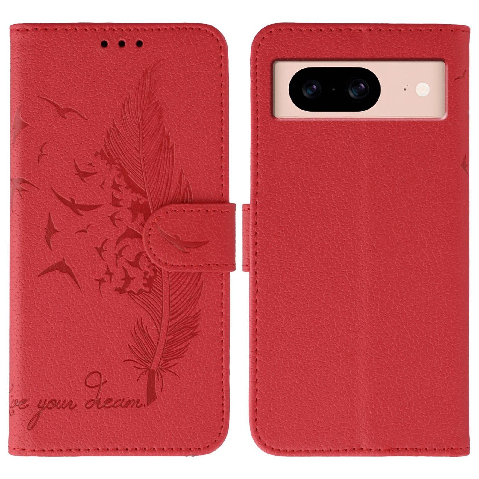For Google Pixel 8a Case Feather Imprint PU Leather Wallet Phone Cover Red
For Google Pixel 8a Case Feather Imprint PU Leather Wallet Phone Cover Red