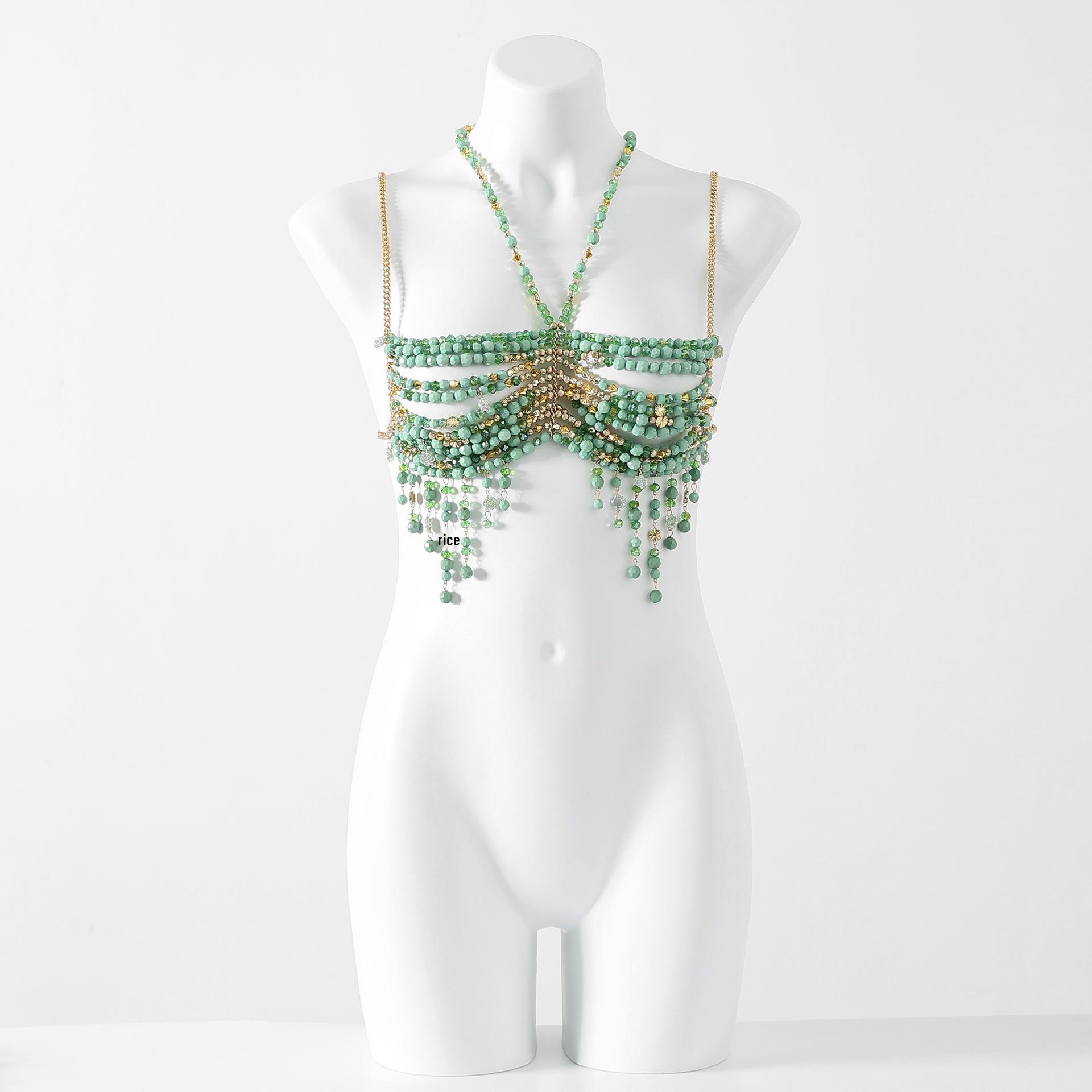 Pearl Tassel Body Chain Necklace & Colorful Beaded Top Vest for Women One Size
Pearl Tassel Body Chain Necklace & Colorful Beaded Top Vest for Women One Size