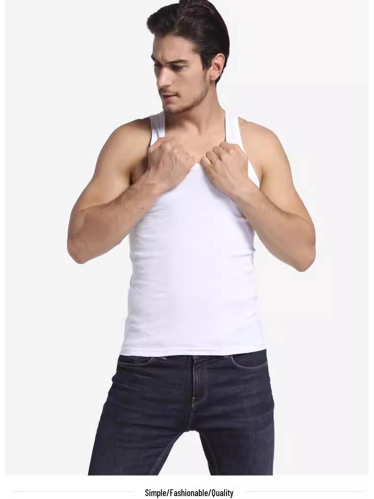 Мужская белая майка без рукавов в рубчик из чистого хлопка большого размера - Летняя фитнес-майка L белый
Мужская белая майка без рукавов в рубчик из чистого хлопка большого размера - Летняя фитнес-майка L белый