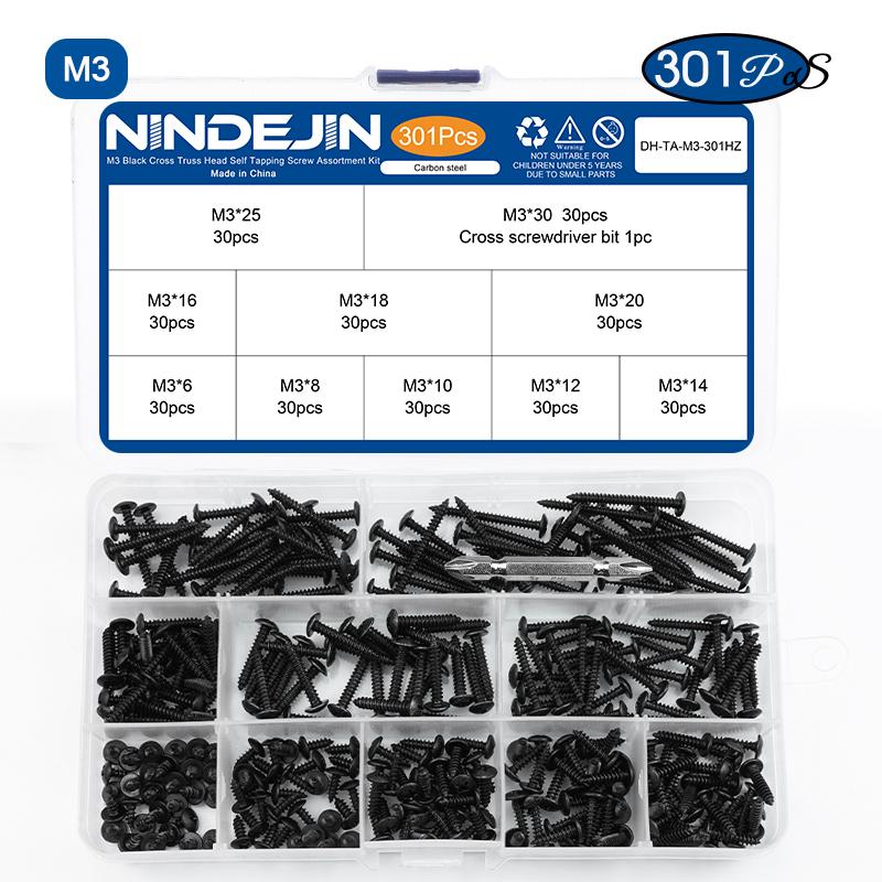 NINDEJIN Cross Truss Head Self Tapping Screw Set M3 M3.5 M4 M5 Black Plated Phillips Mushroom Head Machine Screw Assortment Kit
NINDEJIN Cross Truss Head Self Tapping Screw Set M3 M3.5 M4 M5 Black Plated Phillips Mushroom Head Machine Screw Assortment Kit