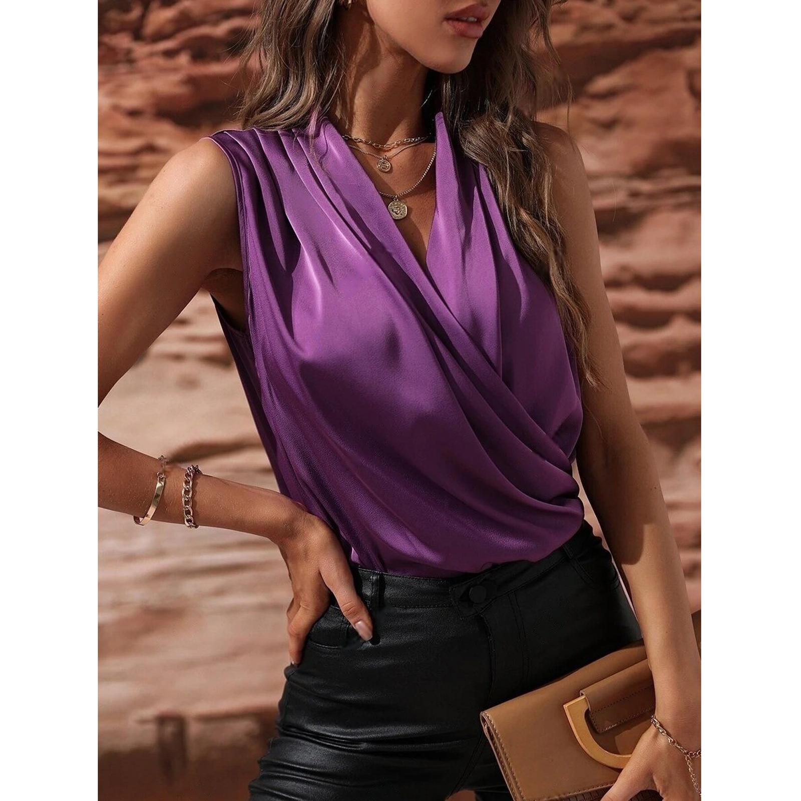 Жіноча жилетка без рукавів у складку M фіолетовий
Жіноча жилетка без рукавів у складку M фіолетовий