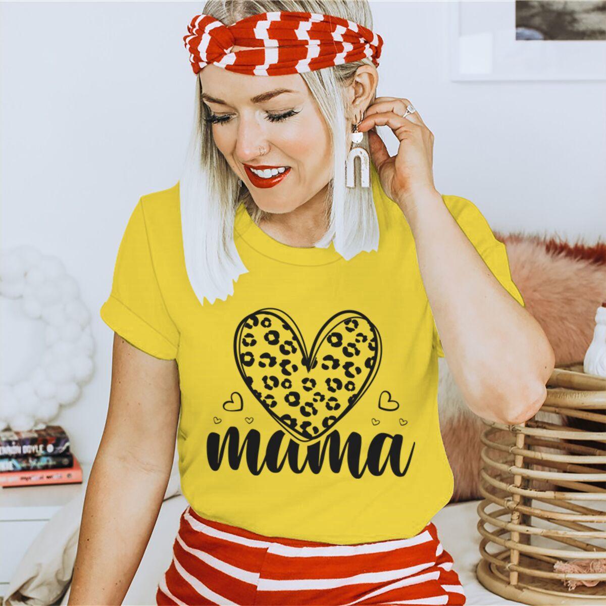 Women T-Shirt Mama Leopard Print Heart Printed Round Neck Short Sleeve Casual Female Summer Tops Mother s Day Gifts Tshirts 4XL
Women T-Shirt Mama Leopard Print Heart Printed Round Neck Short Sleeve Casual Female Summer Tops Mother s Day Gifts Tshirts 4XL
