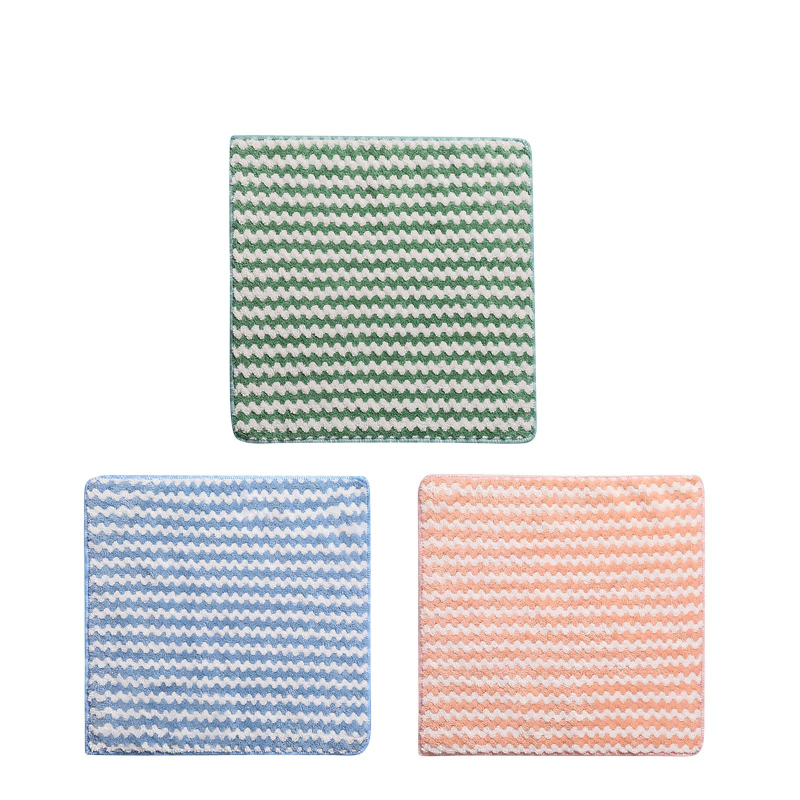 Коралловый флис Кухонное полотенце для посуды Ткань для ленивой уборки Волнистый узор Не прилипает масло Подушечка для мытья посуды One Size