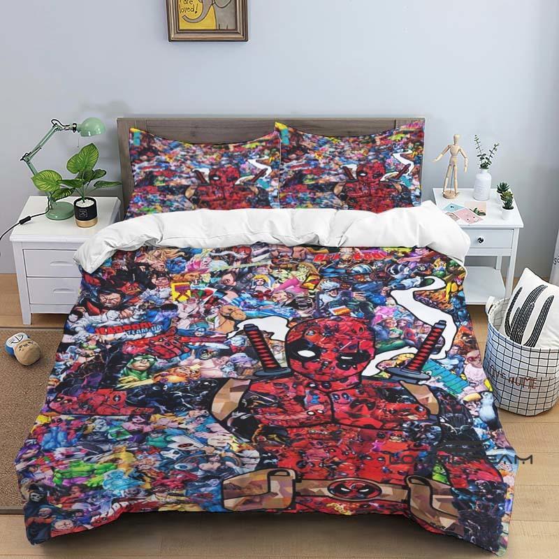 Cartoon Deadpool duvet cover and pillowcase bedding set, suitable for boys and girls bedrooms, and as a children s gift. 135X200cm
Cartoon Deadpool duvet cover and pillowcase bedding set, suitable for boys and girls bedrooms, and as a children s gift. 135X200cm
