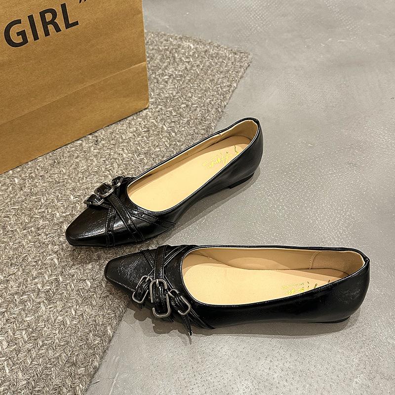Fashion Women s Flat Shoes Spring New Pointed Head Shallow Mouth Metal Buckle Soft Sole Anti-slip Wear-resistant Single Shoes 35
Fashion Women s Flat Shoes Spring New Pointed Head Shallow Mouth Metal Buckle Soft Sole Anti-slip Wear-resistant Single Shoes 35