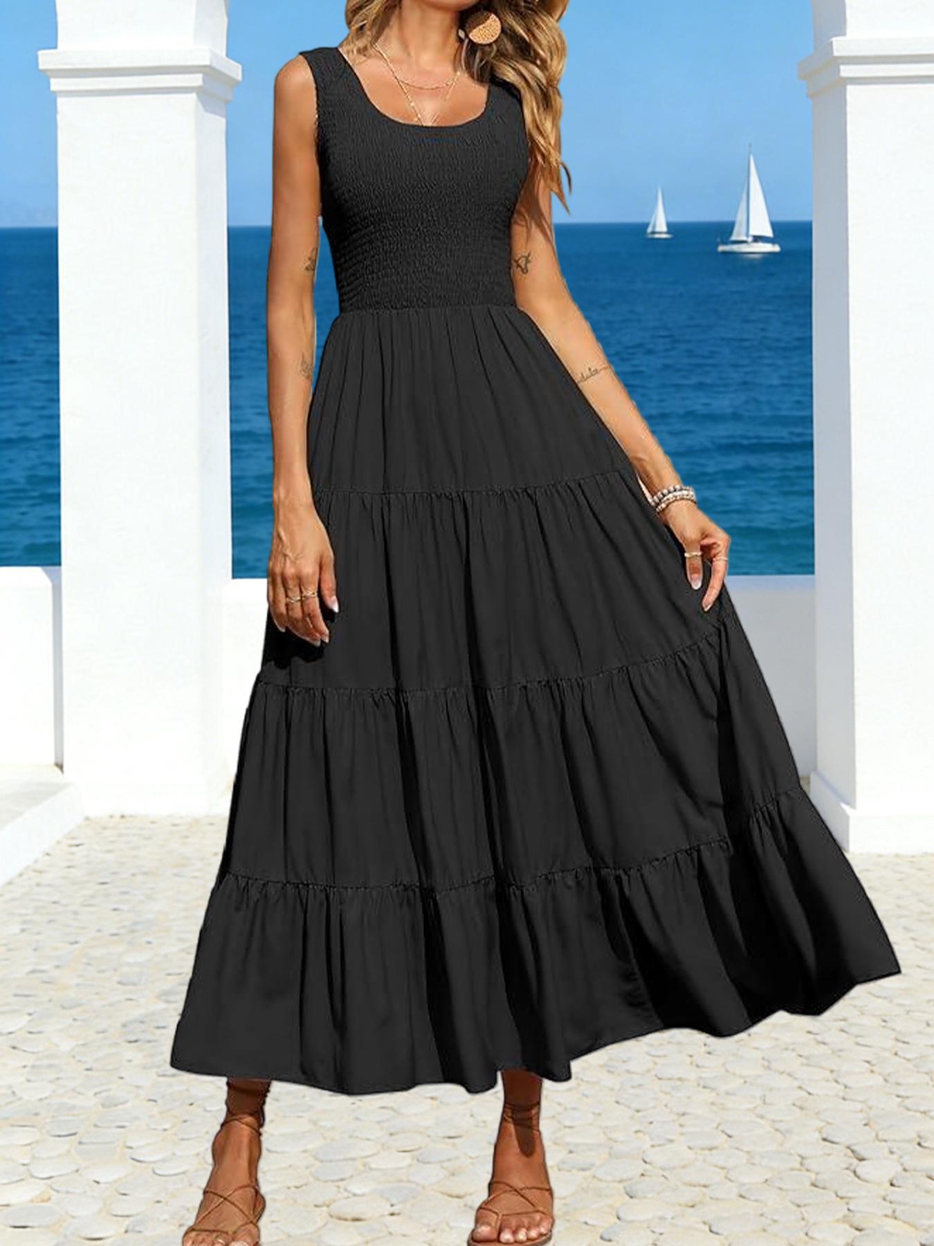 2026 Spring/Summer Women s Spaghetti Strap Ruffle Patchwork A-line Dress Small чорний
2026 Spring/Summer Women s Spaghetti Strap Ruffle Patchwork A-line Dress Small чорний