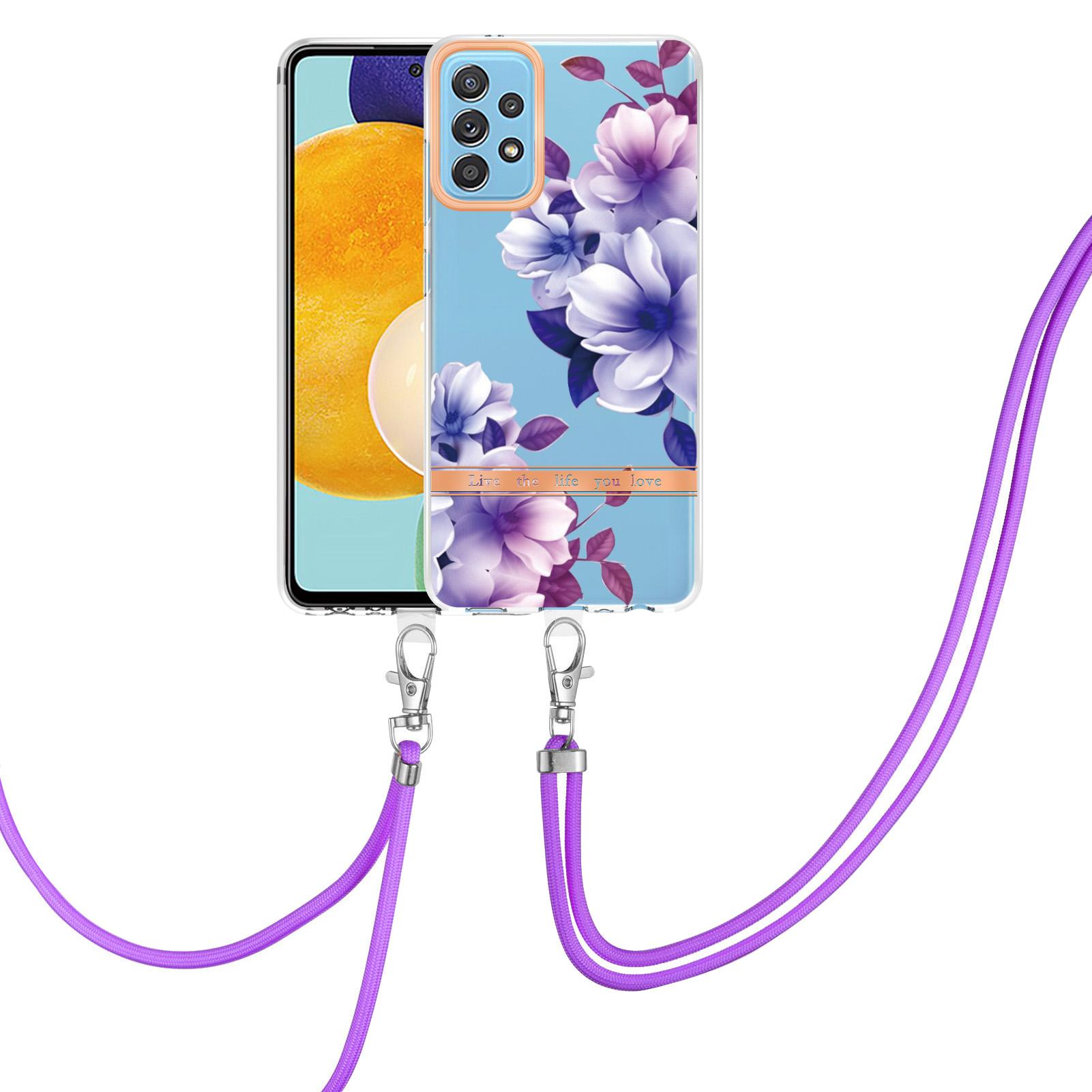 For Samsung Galaxy A52 4G/5G/A52s 5G Case with Shoulder Strap IMD IML Flower Pattern TPU Back Cover HC004 Purple Begonia
For Samsung Galaxy A52 4G/5G/A52s 5G Case with Shoulder Strap IMD IML Flower Pattern TPU Back Cover HC004 Purple Begonia