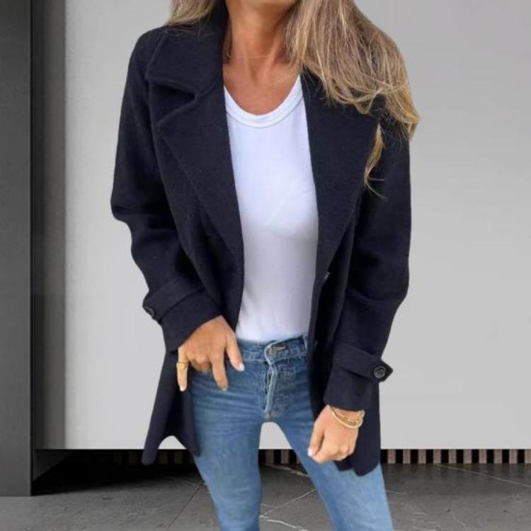 Women Solid Color Woolen Coat Mid-length Lapel Long Sleeve Single Breasted Outwear with Side Pockets Commuting Style M чёрный
Women Solid Color Woolen Coat Mid-length Lapel Long Sleeve Single Breasted Outwear with Side Pockets Commuting Style M чёрный