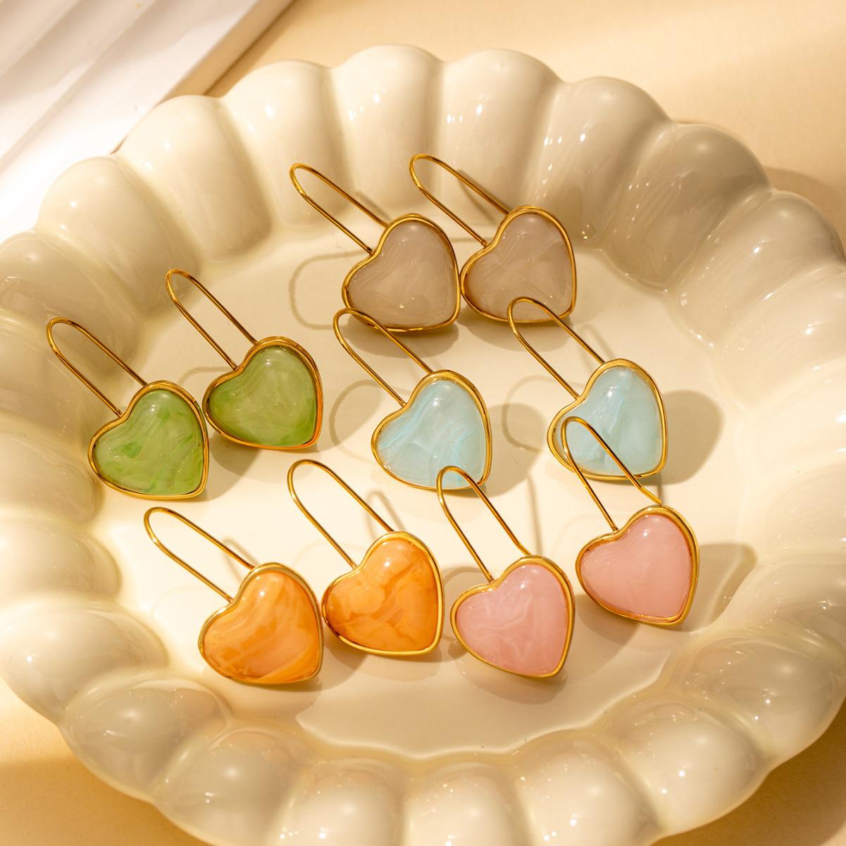 Colorful Heart Resin Earrings - Korean Style for Women, Versatile and Sweet Summer Jewelry
Colorful Heart Resin Earrings - Korean Style for Women, Versatile and Sweet Summer Jewelry