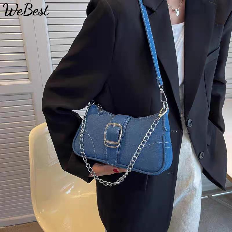 Premium Feeling Cowboy Canvas Bag Women 2025 New Hundred Chain Armpit Shoulder Bag темно-синього кольору
Premium Feeling Cowboy Canvas Bag Women 2025 New Hundred Chain Armpit Shoulder Bag темно-синього кольору