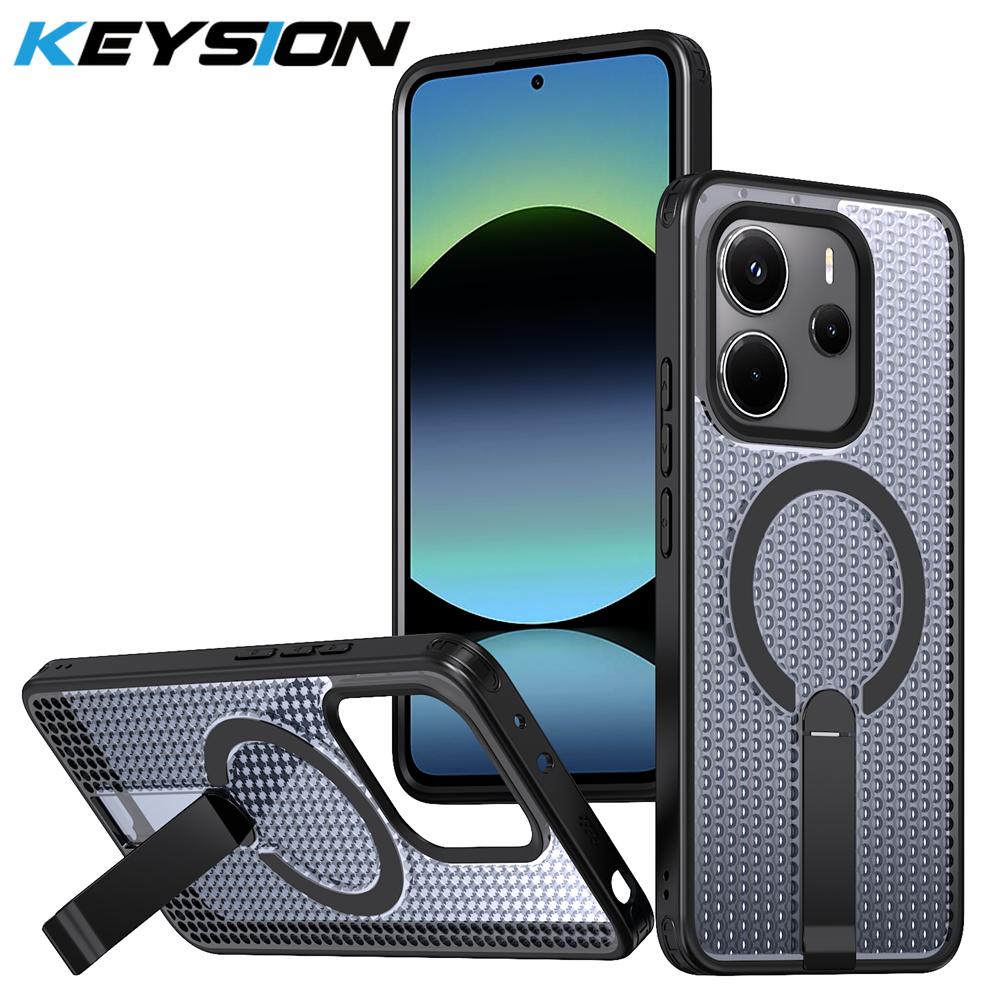 KEYSION Hollow Heat Dissipation Magnetic Case for Redmi Note 14 5G Cooling Stand Shockproof Phone Back Cover for Redmi Note 14 5G for Redmi Note 14 5G чёрный
KEYSION Hollow Heat Dissipation Magnetic Case for Redmi Note 14 5G Cooling Stand Shockproof Phone Back Cover for Redmi Note 14 5G for Redmi Note 14 5G чёрный
