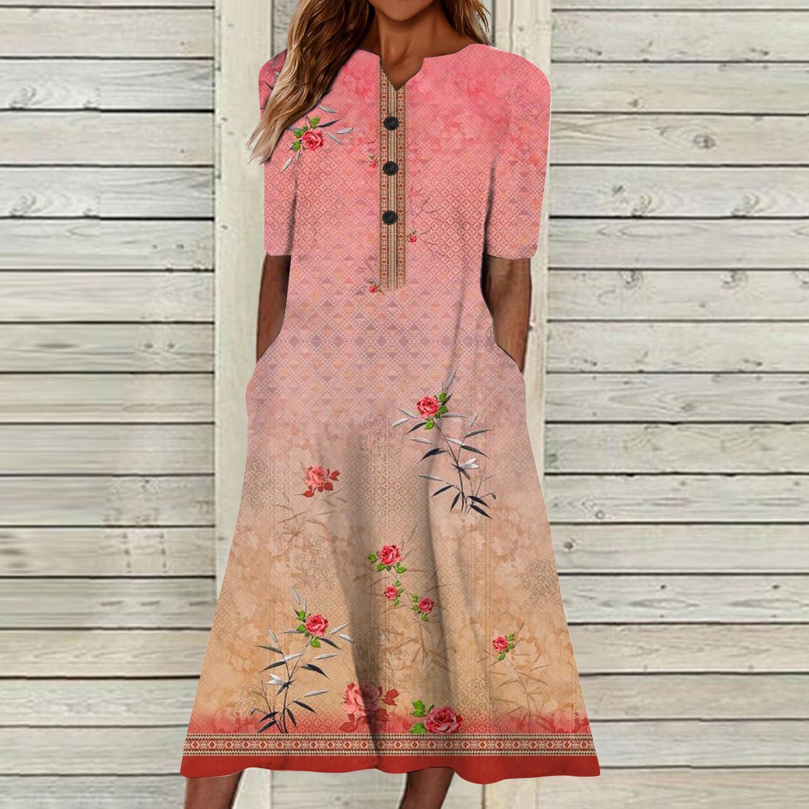 Summer Dress For Women 2023 Casual Printed V-Neck Short-Sleeve Beach Swing Dress XL рожевий
Summer Dress For Women 2023 Casual Printed V-Neck Short-Sleeve Beach Swing Dress XL рожевий
