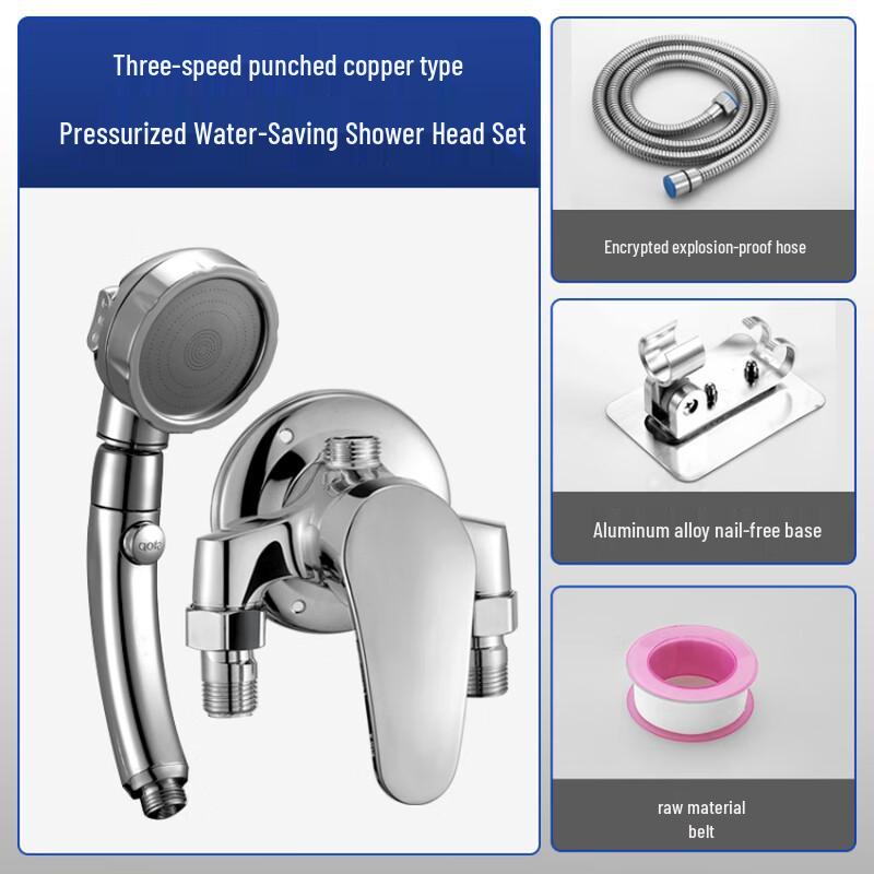 Surface-Mounted Shower Mixer Faucet with Shower Set
Surface-Mounted Shower Mixer Faucet with Shower Set