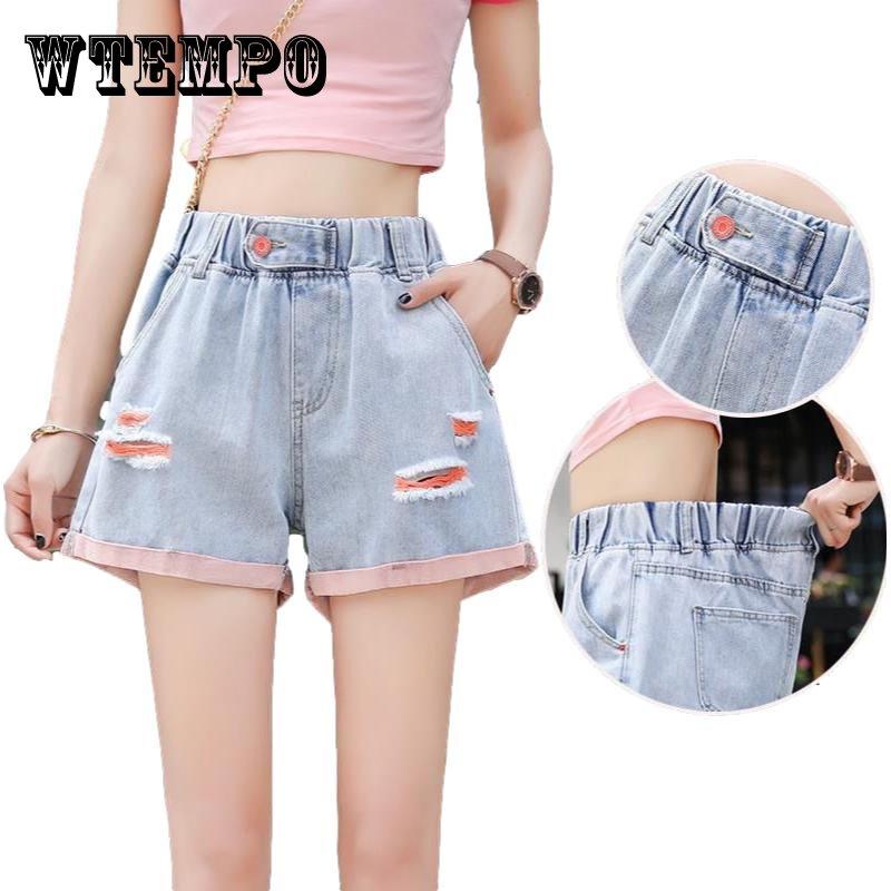 WTEMPO женщины Loose Ripped Брюки Большой карман высокий упругий Waist джинсовые шорты Весна и лето Широкая нога-лайн Тонкие повседневные джинсы S
WTEMPO женщины Loose Ripped Брюки Большой карман высокий упругий Waist джинсовые шорты Весна и лето Широкая нога-лайн Тонкие повседневные джинсы S