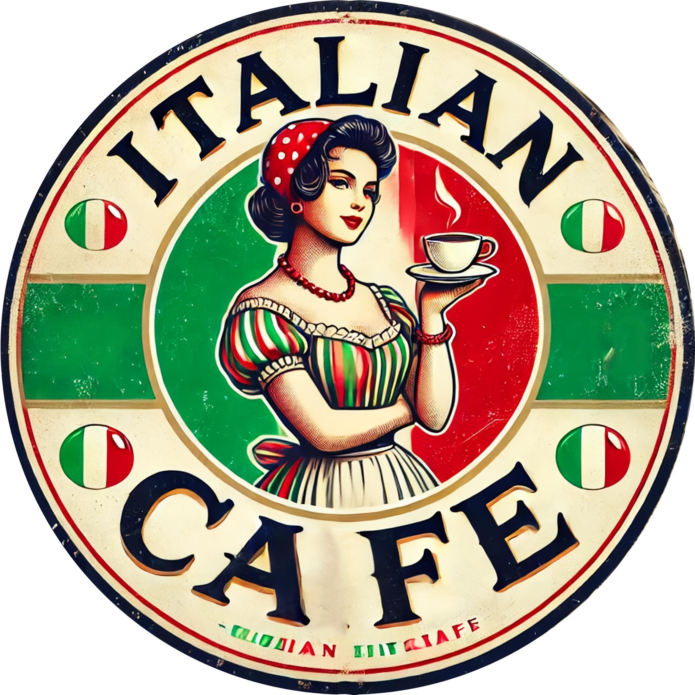Mfoever Tin Sign HD Aluminum Metal Sign Vintage Italian Cafe Round Wall Decor Retro Italian Flag Coffee Lady Design Tin Poster for Home Kitchen 20x20cm
Mfoever Tin Sign HD Aluminum Metal Sign Vintage Italian Cafe Round Wall Decor Retro Italian Flag Coffee Lady Design Tin Poster for Home Kitchen 20x20cm