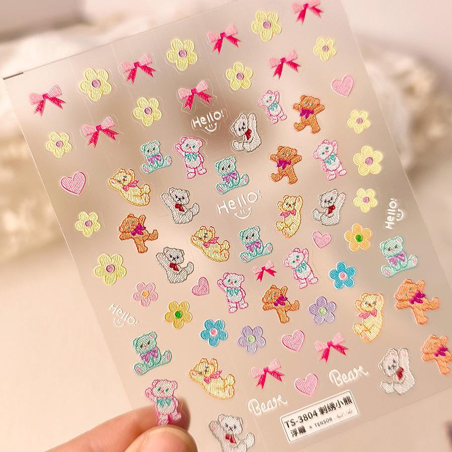 Magico Mo Ji Cartoon Bear Embossed Matte Transparent Nail Stickers TS-3804
Magico Mo Ji Cartoon Bear Embossed Matte Transparent Nail Stickers TS-3804