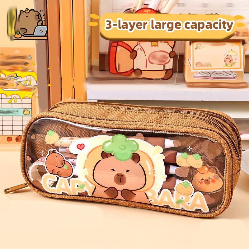 Capibala Pencil Case Cartoon Transparent Large-capacity Pencil Case Students Children Multilayer Pencil Box Storage Bag рожевий
Capibala Pencil Case Cartoon Transparent Large-capacity Pencil Case Students Children Multilayer Pencil Box Storage Bag рожевий