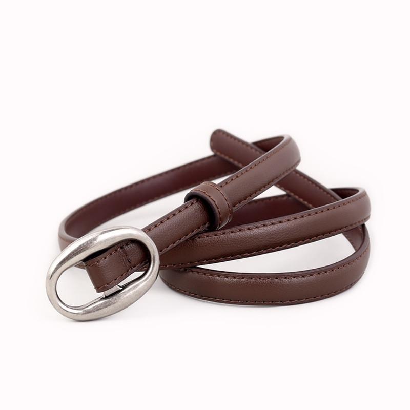 Leather Womens Belt With Oval Buckle For Casual And Office Wear Coffee Silver
Leather Womens Belt With Oval Buckle For Casual And Office Wear Coffee Silver