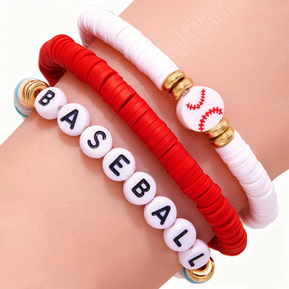 Polymer Clay Sports Style Letter Bracelet Set for Football, Basketball, Baseball Fans
Polymer Clay Sports Style Letter Bracelet Set for Football, Basketball, Baseball Fans