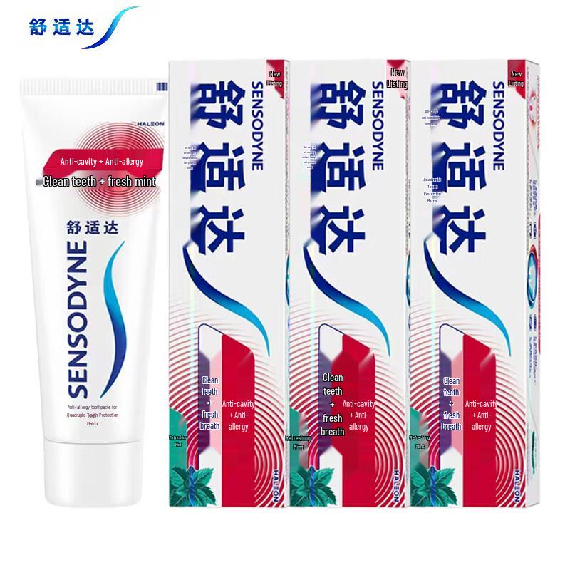 Sensodyne Anti-Cavity & Sensitivity Refreshing Mint Toothpaste 100g x 3
Sensodyne Anti-Cavity & Sensitivity Refreshing Mint Toothpaste 100g x 3