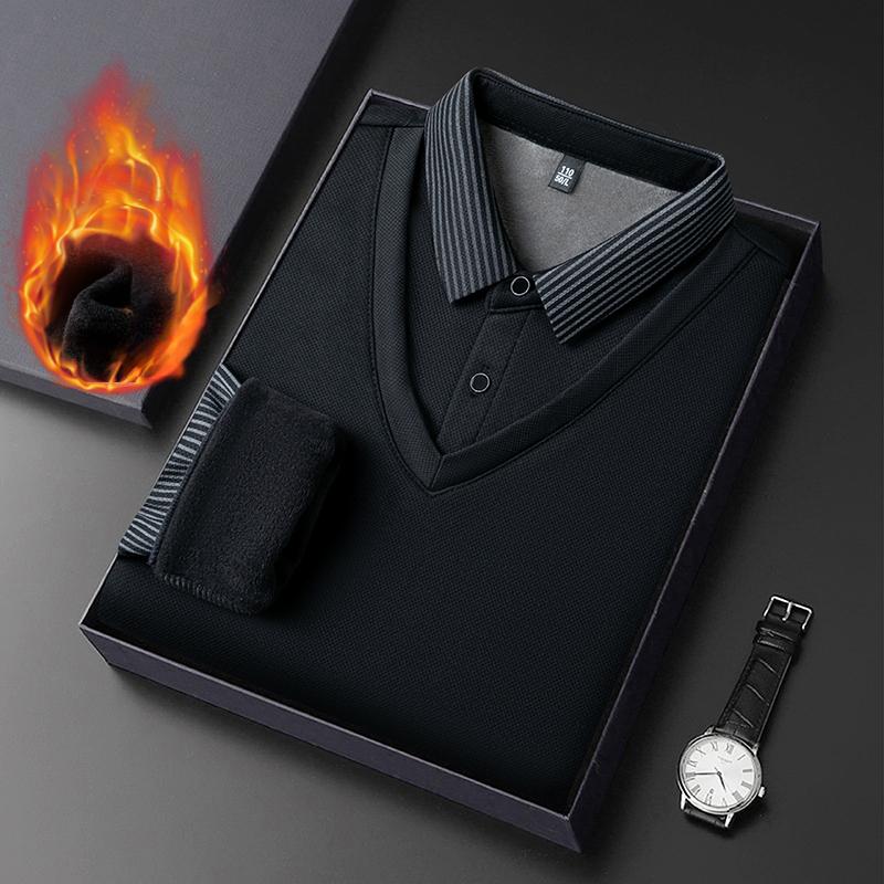 Long Sleeve T-shirt Shirts Winter Fleece Male Lapel Fake Two-piece Striped Regular Fit Thick Plush Warm Knitted Pullover Men Top 4XL чорний
Long Sleeve T-shirt Shirts Winter Fleece Male Lapel Fake Two-piece Striped Regular Fit Thick Plush Warm Knitted Pullover Men Top 4XL чорний