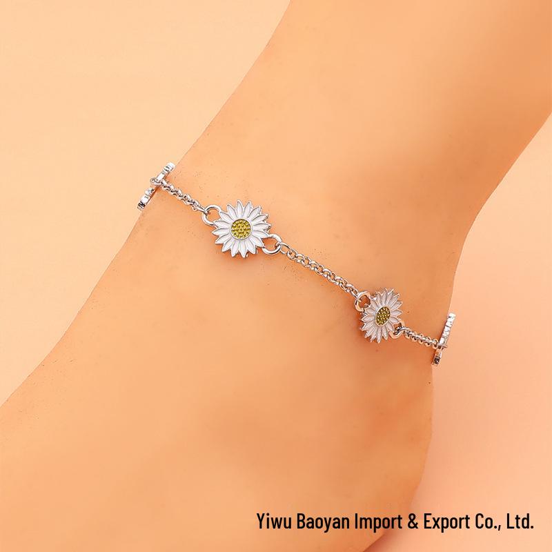 Two-Tone Daisy Sunflower Anklet: Creative Cross-Border Alloy Jewelry for Women жёлтый
Two-Tone Daisy Sunflower Anklet: Creative Cross-Border Alloy Jewelry for Women жёлтый