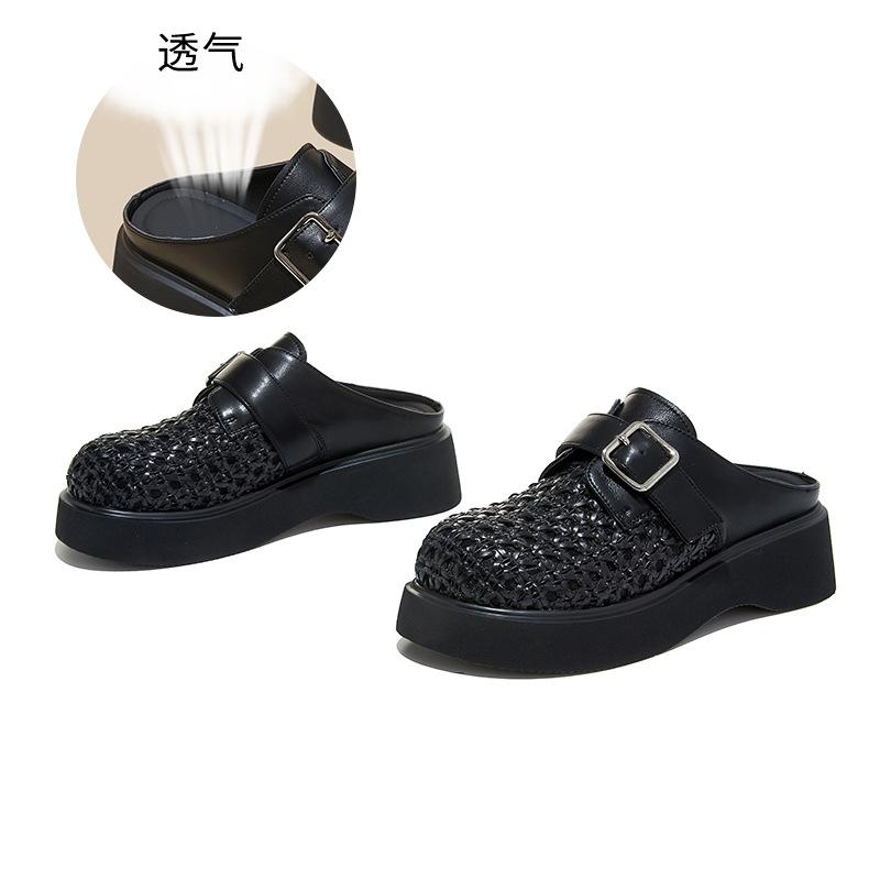 First layer sheepskin insole bag head slippers women s spring and summer new retro woven half drag casual French sandals 35 чёрный
First layer sheepskin insole bag head slippers women s spring and summer new retro woven half drag casual French sandals 35 чёрный