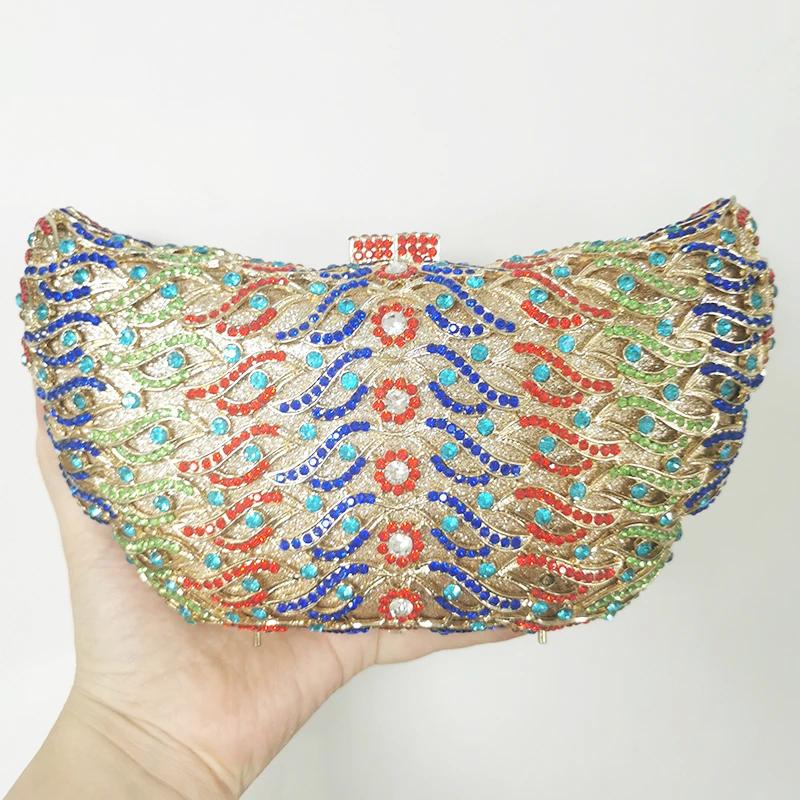 Wave Crystal Evening Clutch Bag Large Capacity Multi-Colored Diamond Prom Women Bag Rhinestone Party Cocktail Lady Chain Handbag 20cmX13cmX6cm
Wave Crystal Evening Clutch Bag Large Capacity Multi-Colored Diamond Prom Women Bag Rhinestone Party Cocktail Lady Chain Handbag 20cmX13cmX6cm