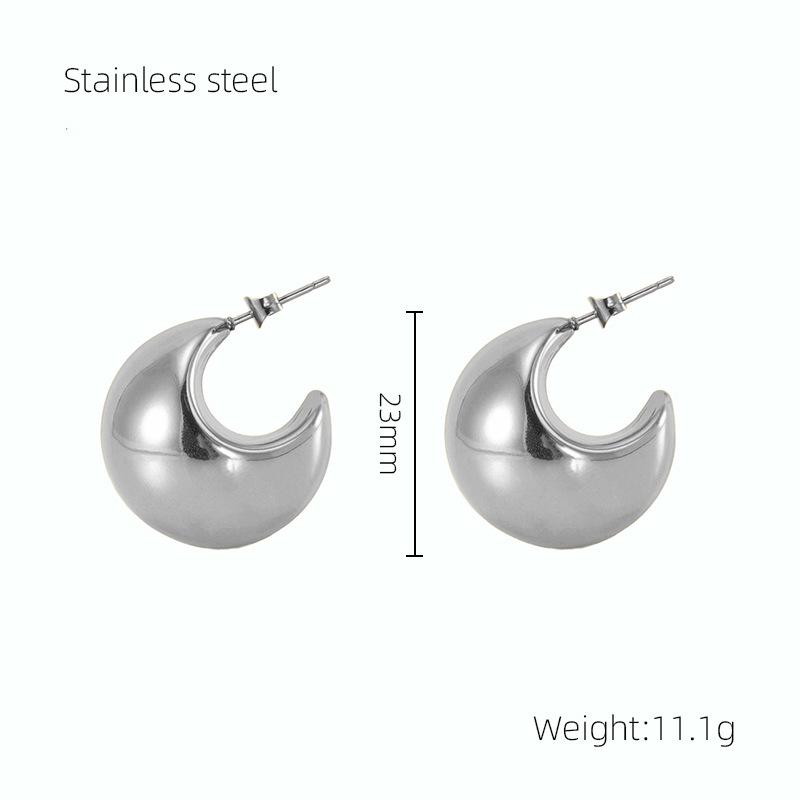 18K Retro Moon Hollow Earrings: European & American French Style Stainless Steel Women s Trend Jewelry 18K
18K Retro Moon Hollow Earrings: European & American French Style Stainless Steel Women s Trend Jewelry 18K