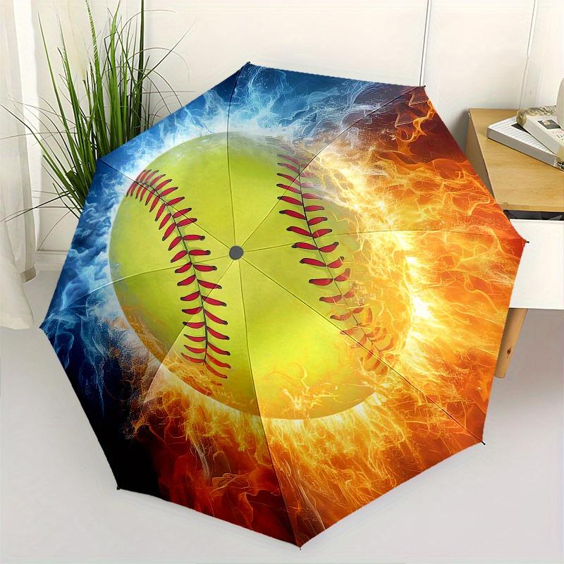 Softball, Fire and Ice Automatic folding umbrella simple eight rib design, bright color pattern, durable iron frame, ideal for travel and o
Softball, Fire and Ice Automatic folding umbrella simple eight rib design, bright color pattern, durable iron frame, ideal for travel and o