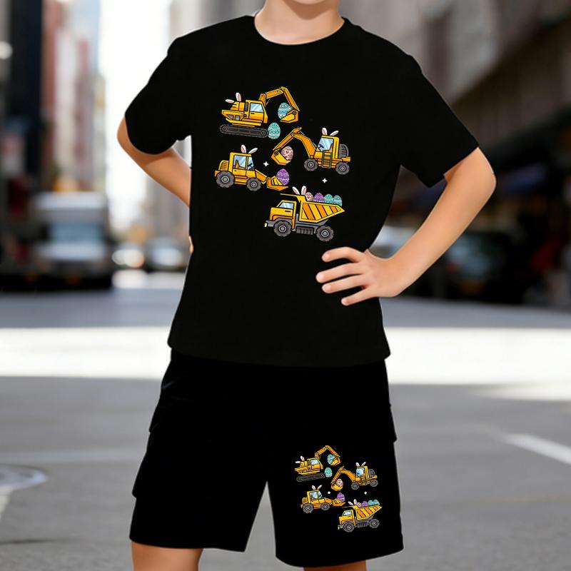 Boys 2 Piece Excavator engineering vehicle printed outfit, Short Sleeve T-Shirt and Shorts Set for Kids Age 5-14, Black Sporty Casual Summer Clothes 5-6 Years чёрный
Boys 2 Piece Excavator engineering vehicle printed outfit, Short Sleeve T-Shirt and Shorts Set for Kids Age 5-14, Black Sporty Casual Summer Clothes 5-6 Years чёрный
