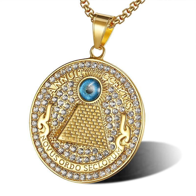 Stainless Steel Unisex Zircon Round Eye Pendant Hip Hop Rap Singer Hip Hop Necklace Religious Jewelry Accessories 61CM золотий
Stainless Steel Unisex Zircon Round Eye Pendant Hip Hop Rap Singer Hip Hop Necklace Religious Jewelry Accessories 61CM золотий