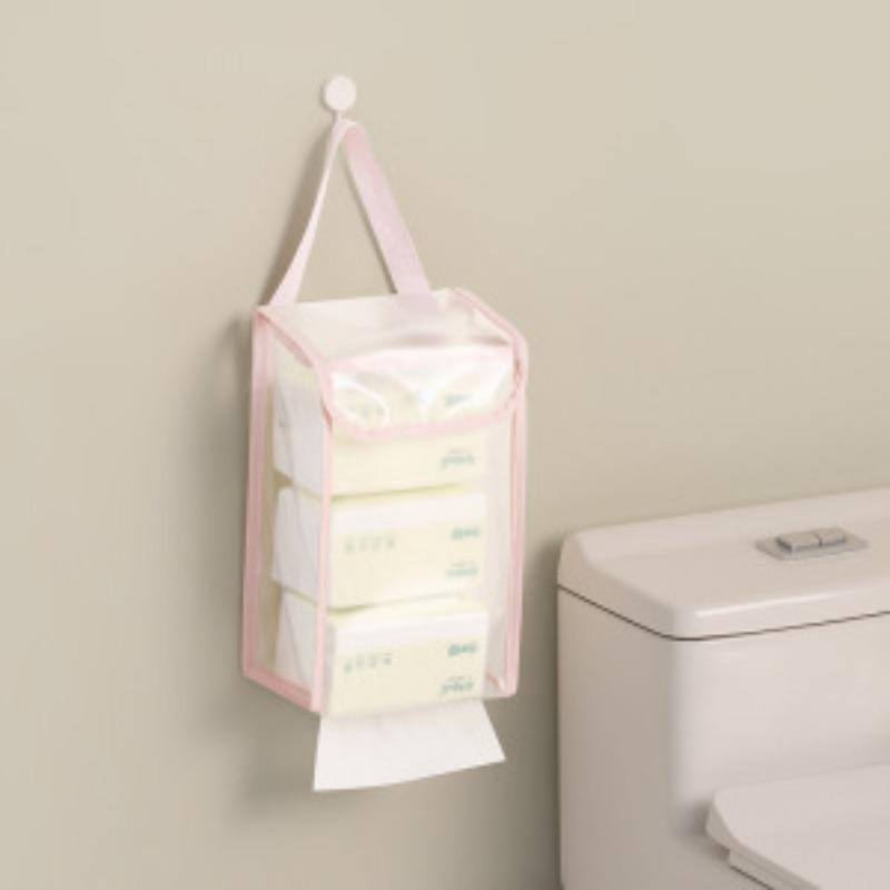 Portable Household Tissue Storage Hanging Bag, Transparent Bathroom Wall-mounted Tissue Box, Hanging Storage Box Transparent-pink trim
Portable Household Tissue Storage Hanging Bag, Transparent Bathroom Wall-mounted Tissue Box, Hanging Storage Box Transparent-pink trim