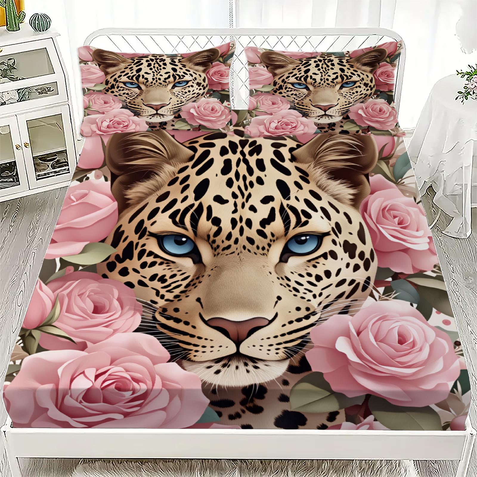 3pcs Flat Sheet With 2 Pillowcases 3D Leopard Print Floral Breathable Fitted Sheet Sets 100% Polyester Home Decoration 99x190x25cm
3pcs Flat Sheet With 2 Pillowcases 3D Leopard Print Floral Breathable Fitted Sheet Sets 100% Polyester Home Decoration 99x190x25cm