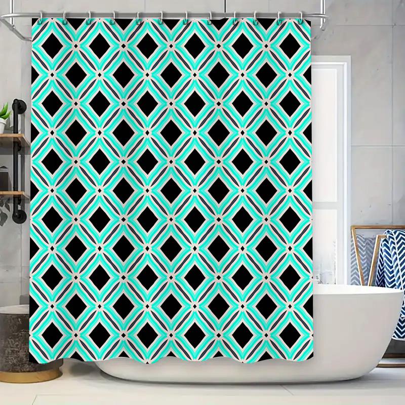 Modern Geometric Blue White Bath Curtain Waterproof Decorative Shower Rug Cover Perfect For Modern Bathroom Renovations W60H190(CM)-1 Pcs
Modern Geometric Blue White Bath Curtain Waterproof Decorative Shower Rug Cover Perfect For Modern Bathroom Renovations W60H190(CM)-1 Pcs
