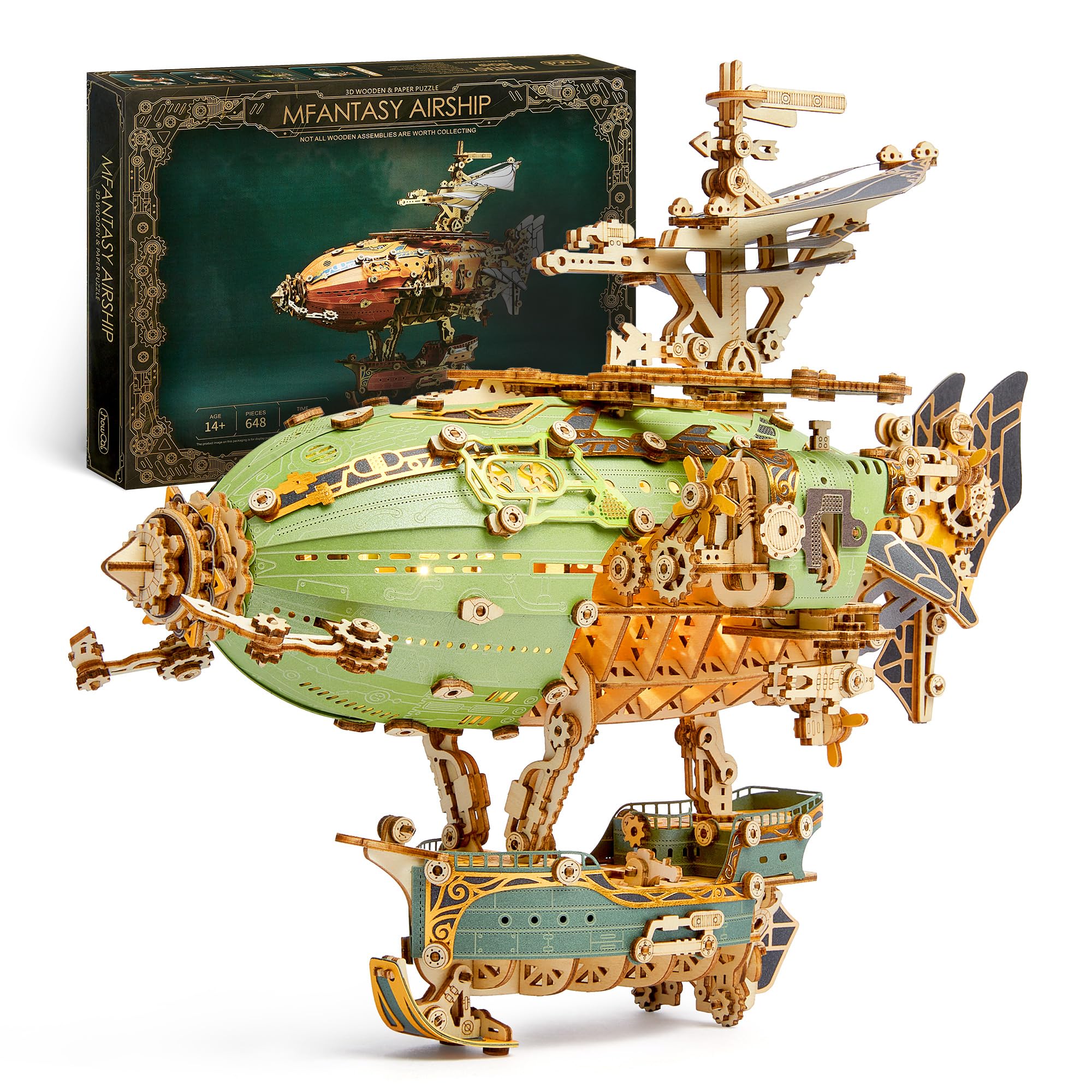 FUNPOLA 3D Puzzle Wooden Puzzle Fantasy Airship Steampunk DIY Craft Kit Assembly Kit Educational Toys with LED Lights for Adults and Kids Complex
FUNPOLA 3D Puzzle Wooden Puzzle Fantasy Airship Steampunk DIY Craft Kit Assembly Kit Educational Toys with LED Lights for Adults and Kids Complex