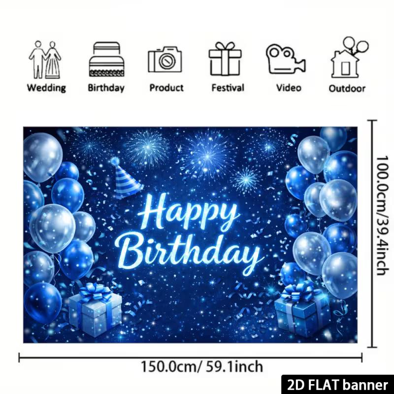 2D Blue Silver Happy Birthday Backdrop Firework Balloon Party Photography Banner 47.2x31.5inch/120*80cm
2D Blue Silver Happy Birthday Backdrop Firework Balloon Party Photography Banner 47.2x31.5inch/120*80cm