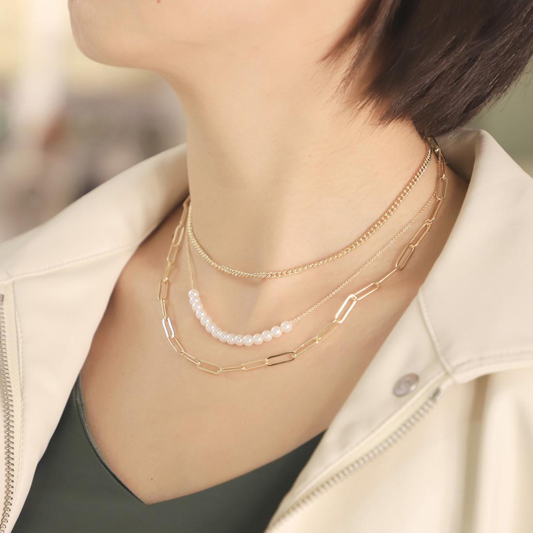 Pearl Layered Necklace: European & American Design, Versatile Fashionable Clavicle Chain
Pearl Layered Necklace: European & American Design, Versatile Fashionable Clavicle Chain