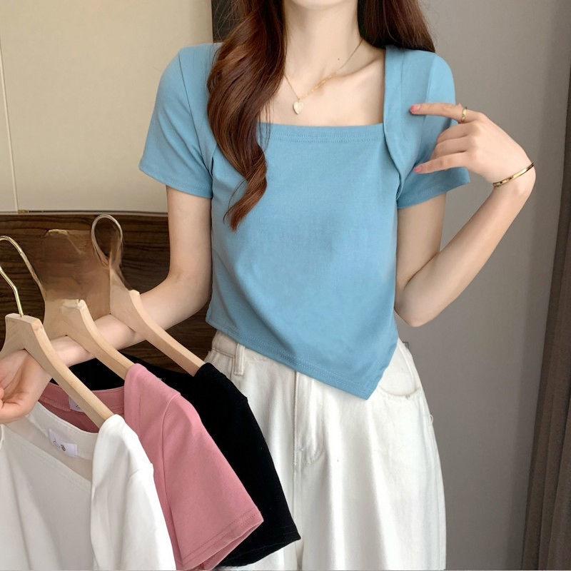 Женская футболка 2024 года Slim Fit Chic Square Collar Irregular с короткими рукавами - однотонная, стиль Hyun-A
Женская футболка 2024 года Slim Fit Chic Square Collar Irregular с короткими рукавами - однотонная, стиль Hyun-A