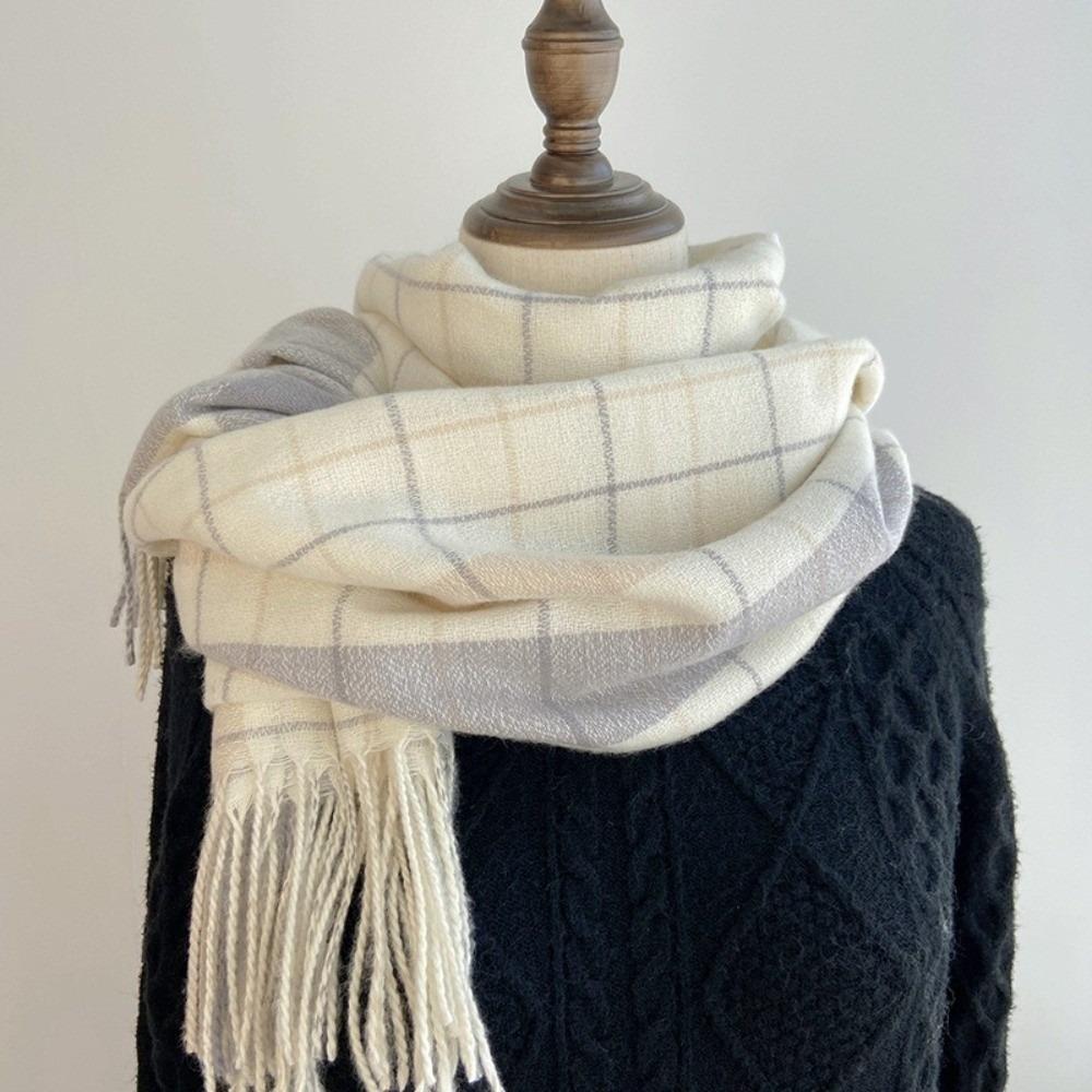 Warm Plaid Knitted Scarf Long Double-sided Scarf Classic Men Thick Shawl Winter білий
Warm Plaid Knitted Scarf Long Double-sided Scarf Classic Men Thick Shawl Winter білий
