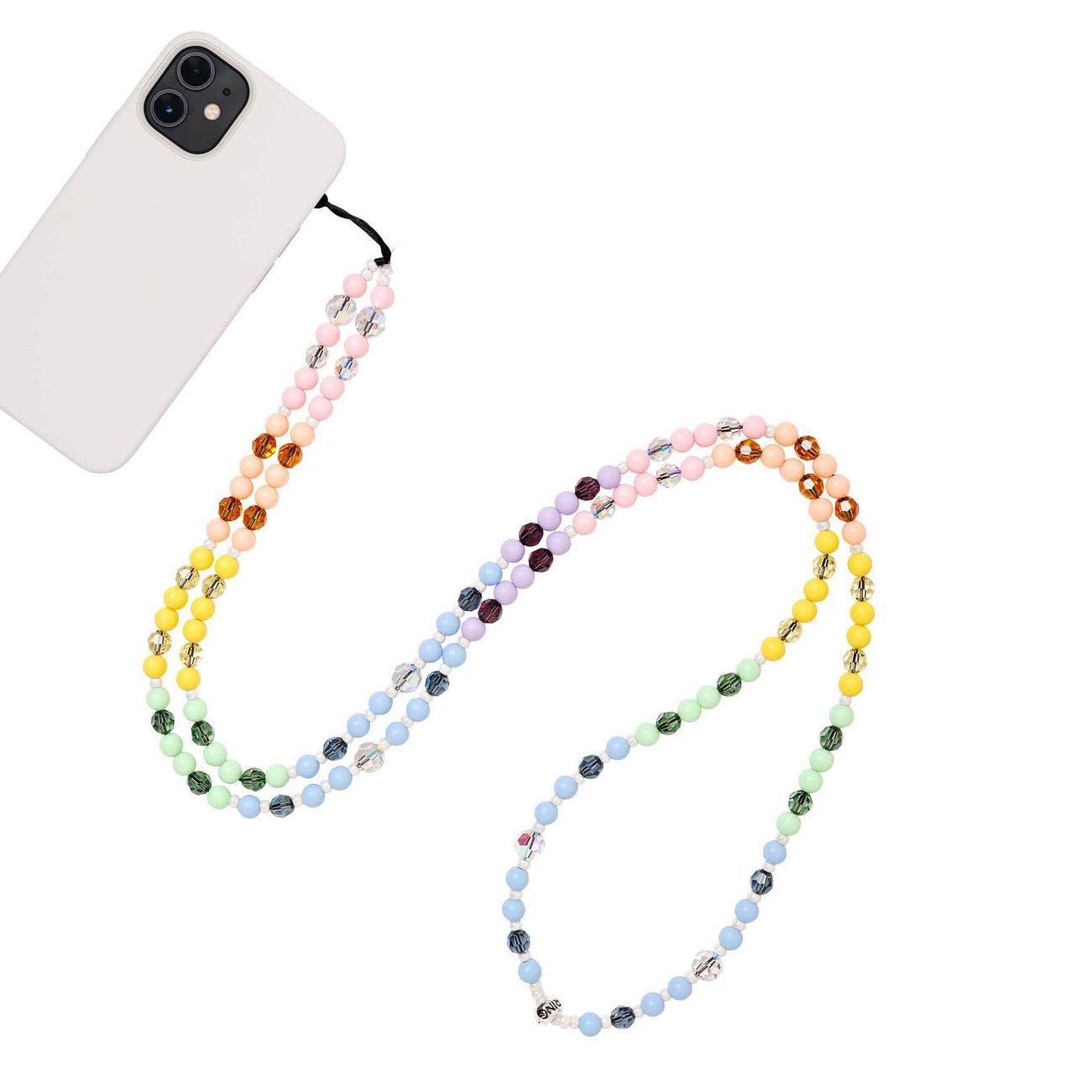 KKBEAD Цветные стеклянные бусины рисовые бусины цепочка для телефона через плечо и шнурок для рюкзака - подвеска знаменитости в японском и корейском стиле