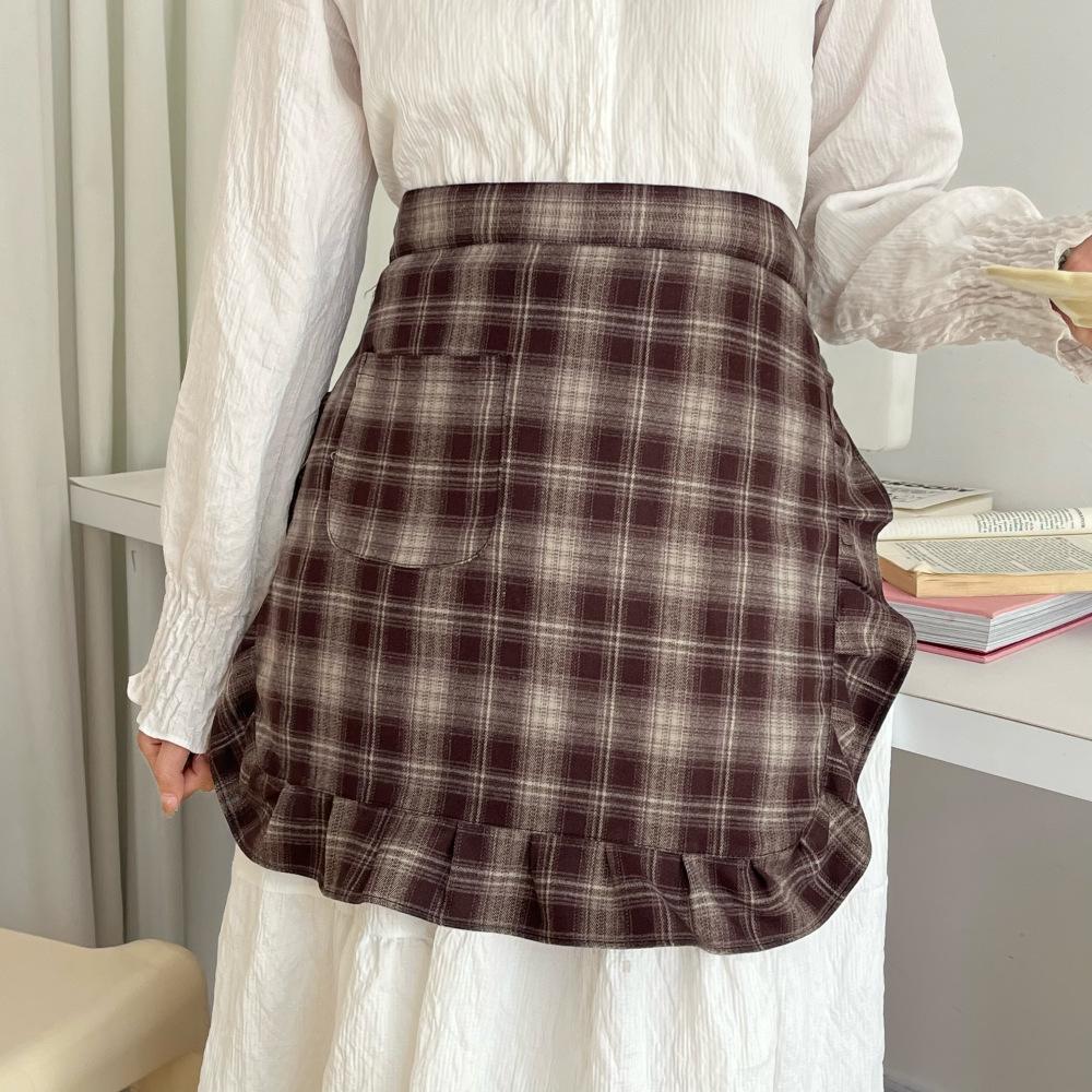 Korean export half-body deciduous plaid apron Korean hemp export cafe nail salon
Korean export half-body deciduous plaid apron Korean hemp export cafe nail salon