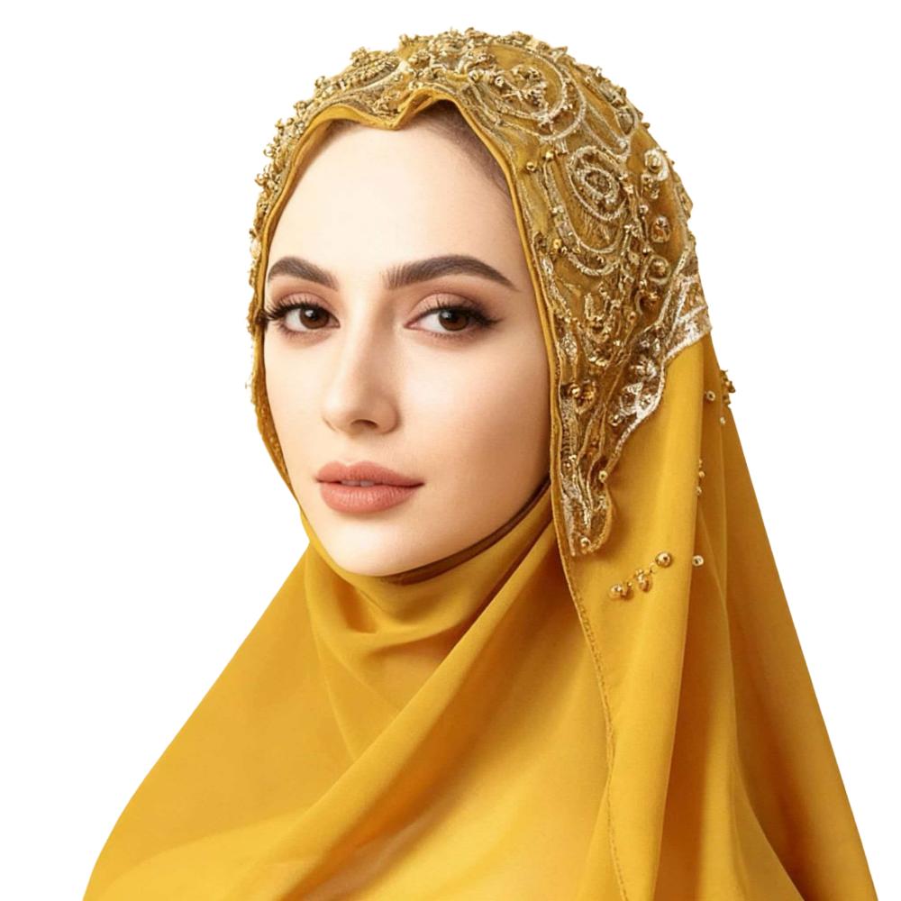 High-End Fashion Beaded Hijab Scarf Popular Ethnic Hijab Shawl Chiffon Easy Pull On Head Wrap Ramadan жовтий
High-End Fashion Beaded Hijab Scarf Popular Ethnic Hijab Shawl Chiffon Easy Pull On Head Wrap Ramadan жовтий