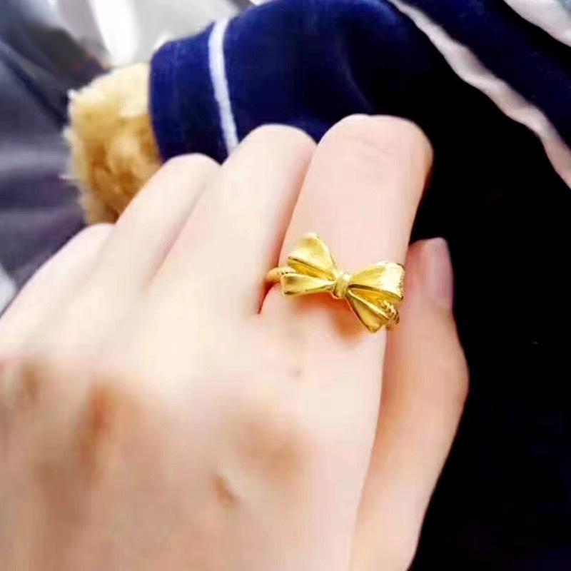 Кольцо-бантик женское позолоченное открытое кольцо-хвост с закручивающимся хвостом простое модное легкое роскошное темпераментное opening adjustable